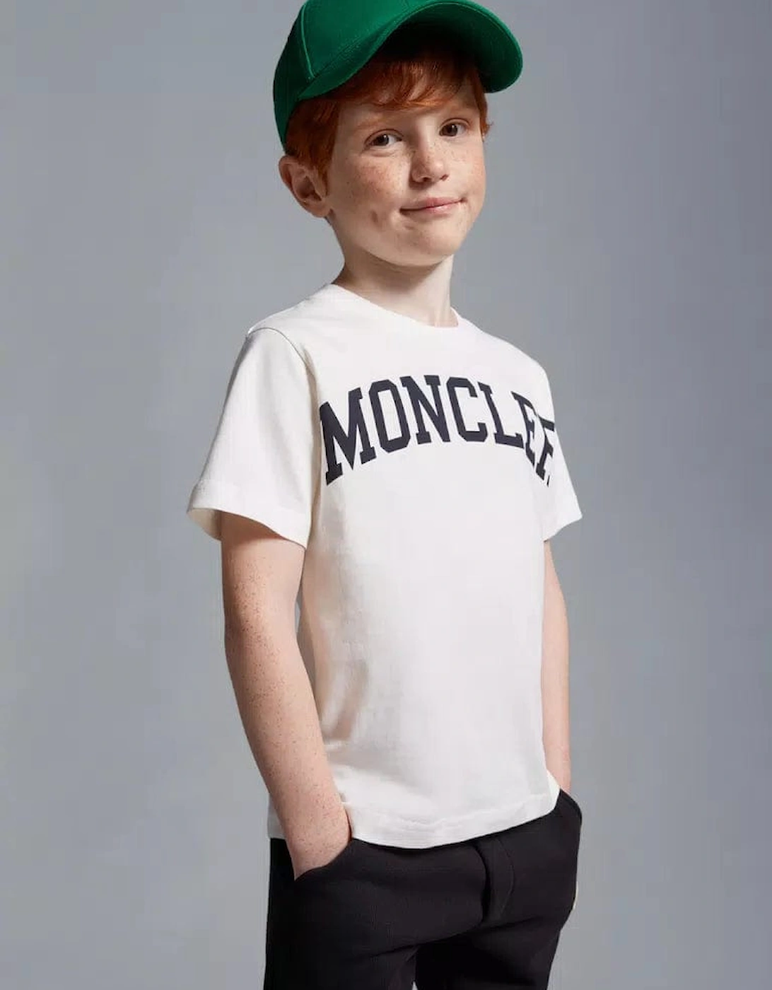 Enfant Boys Logo Print T-Shirt in Ivory