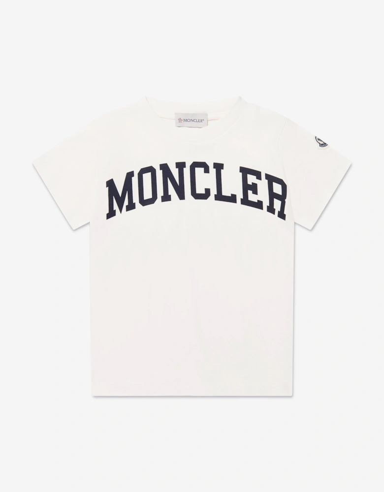 Enfant Boys Logo Print T-Shirt in Ivory