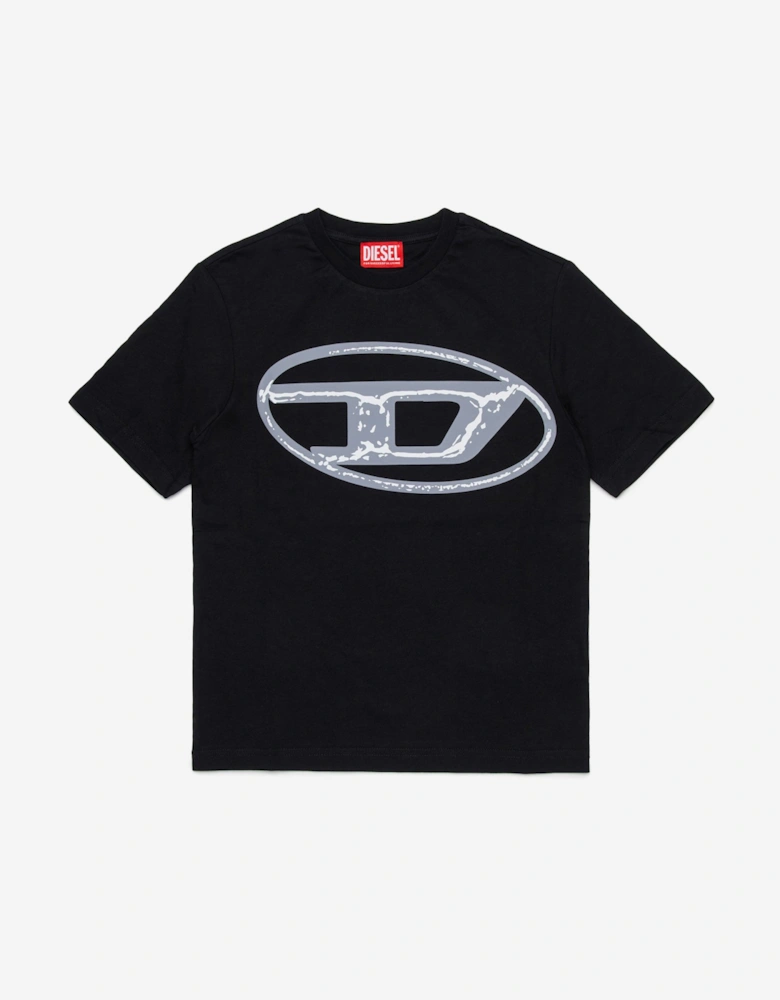 Boys Oval D Logo T-Shirt in Black