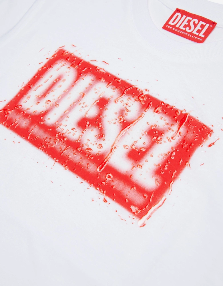 Boys Logo Print T-Shirt in White
