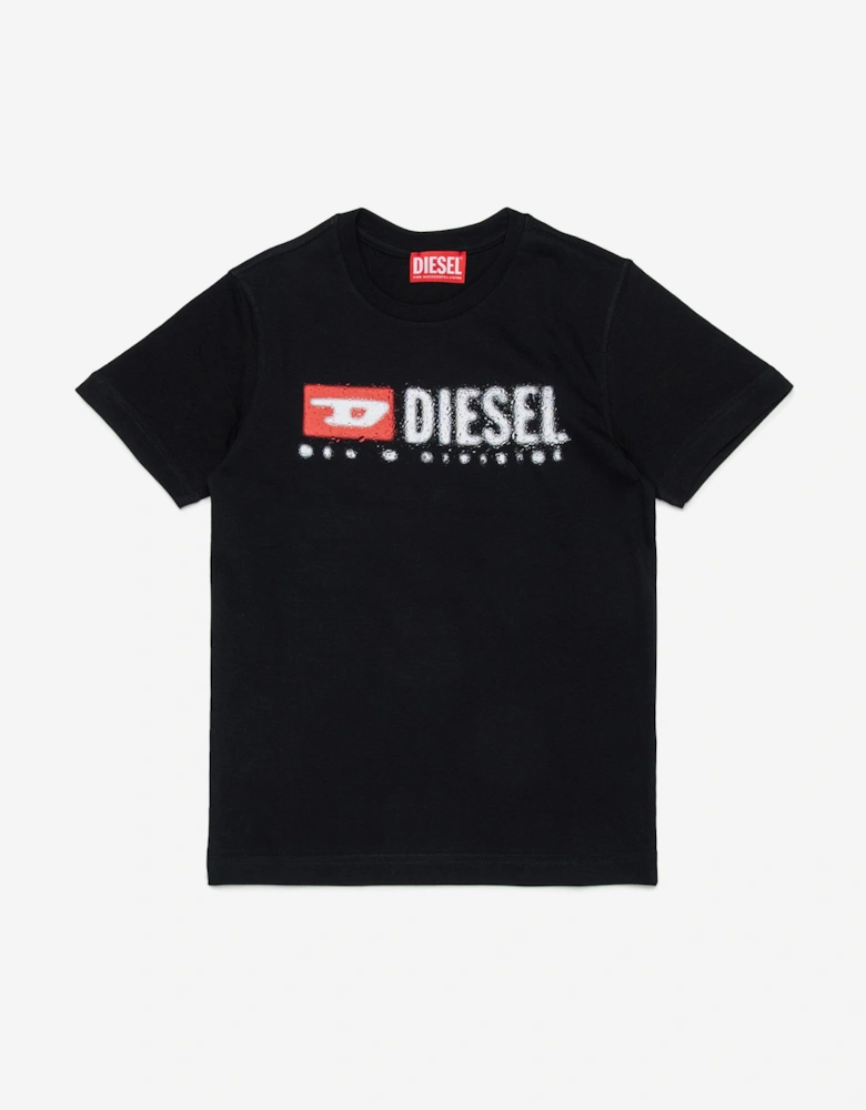 Boys Logo Print T-Shirt in Black