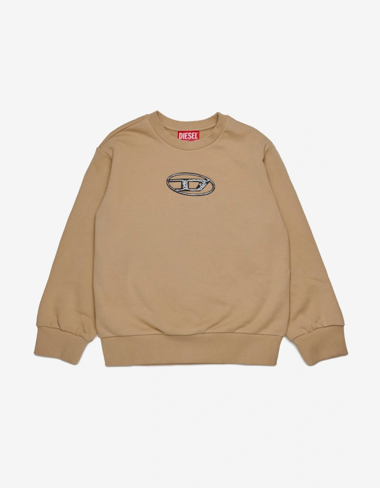 Boys Oval D Logo Sweatshirt in Beige