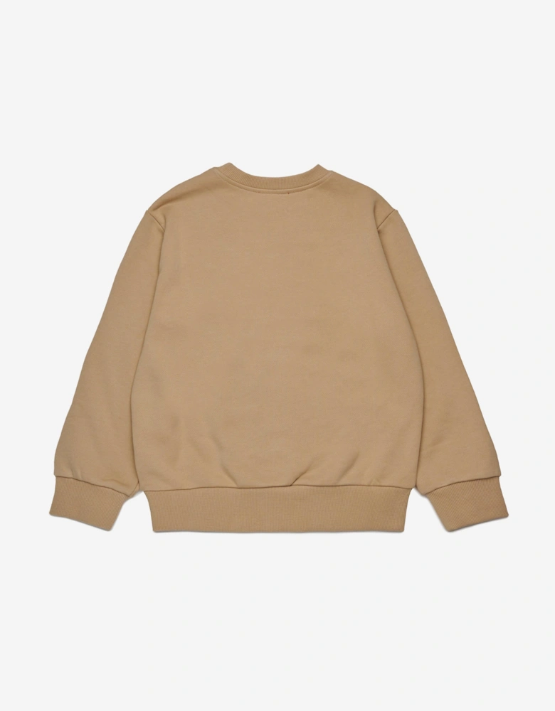 Boys Oval D Logo Sweatshirt in Beige