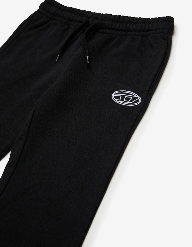 Girls Flared Logo Joggers in Black