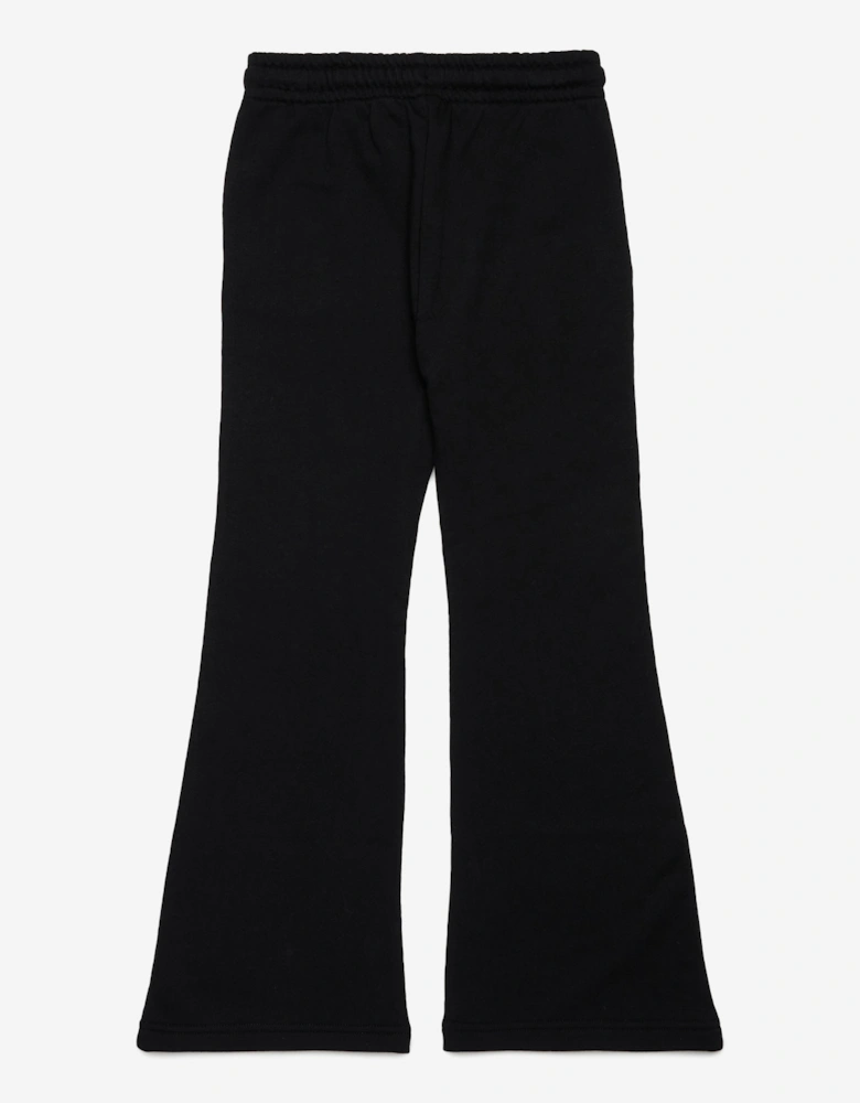 Girls Flared Logo Joggers in Black