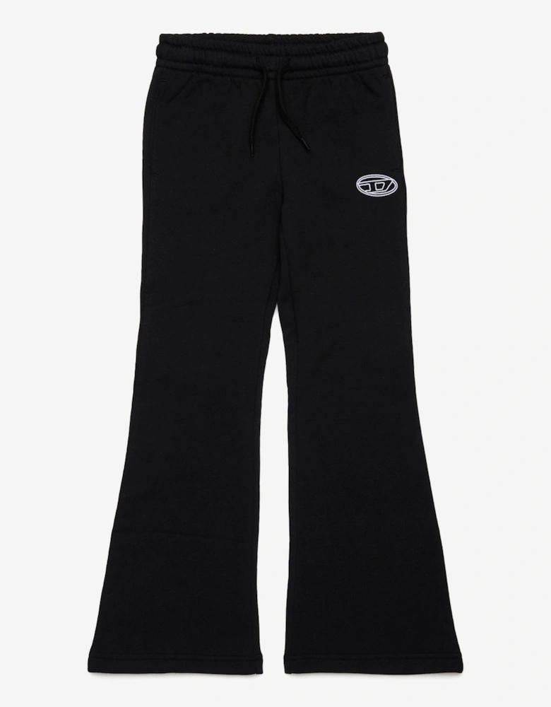 Girls Flared Logo Joggers in Black