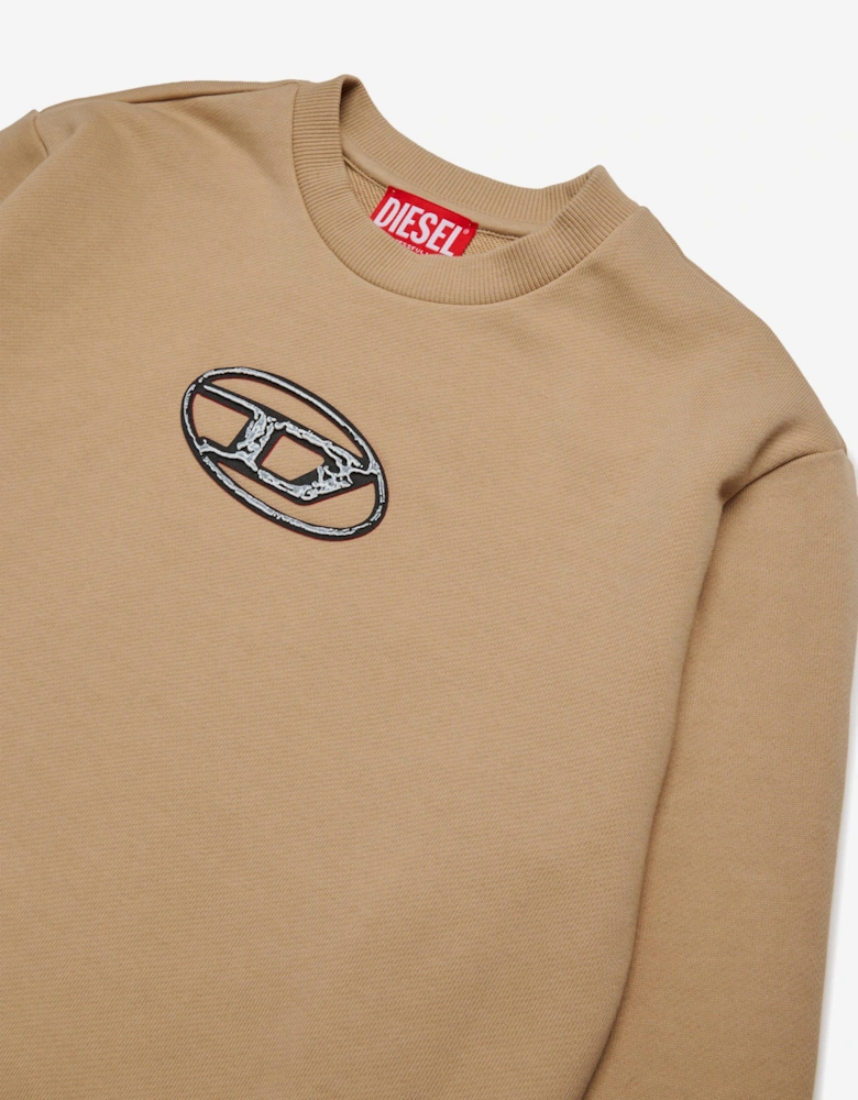 Boys Oval D Logo Sweatshirt in Beige
