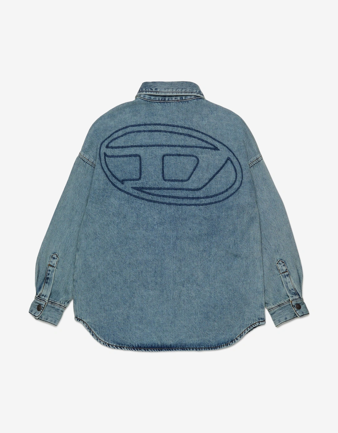 Boys Marbled Denim Shirt in Blue