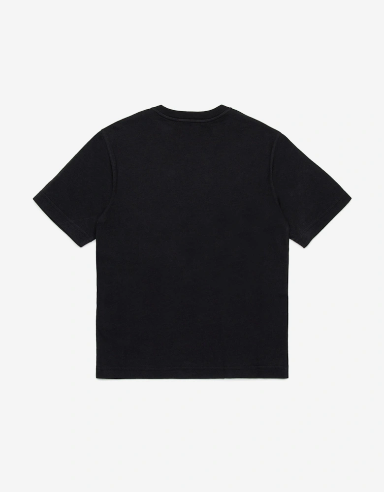 Boys Metallic Effect Logo T-Shirt in Black