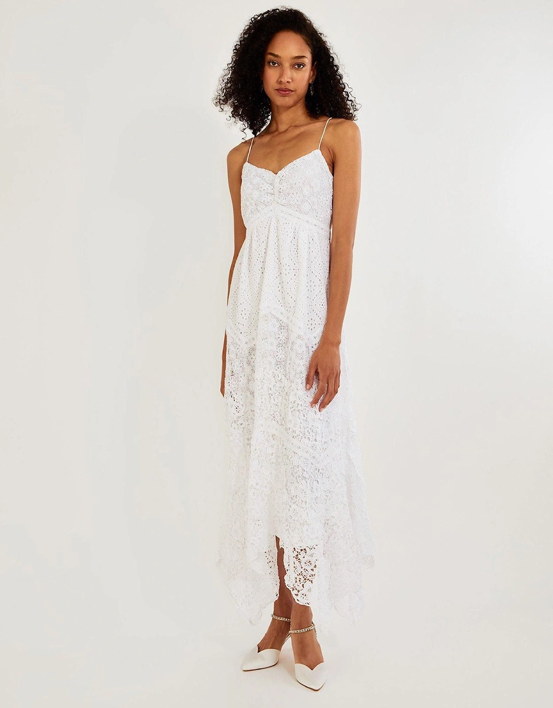 Carla Lace Hanky Hem Bridal Maxi Dress Ivory, 2 of 1