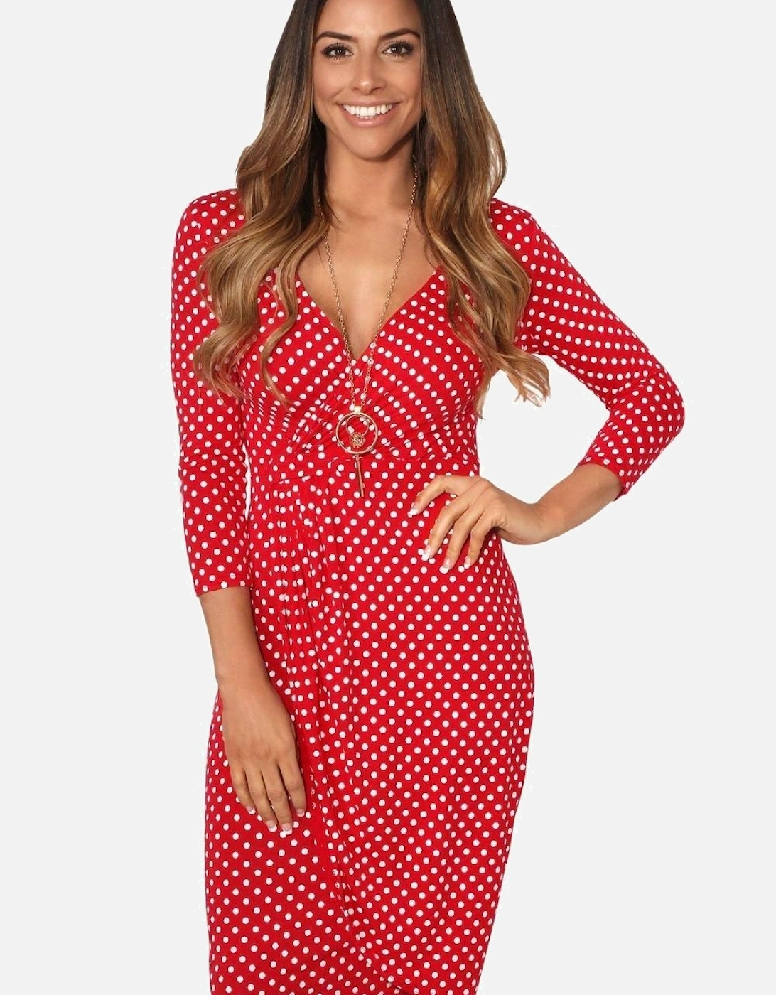 Polka Dot Crossover Dress, 2 of 1