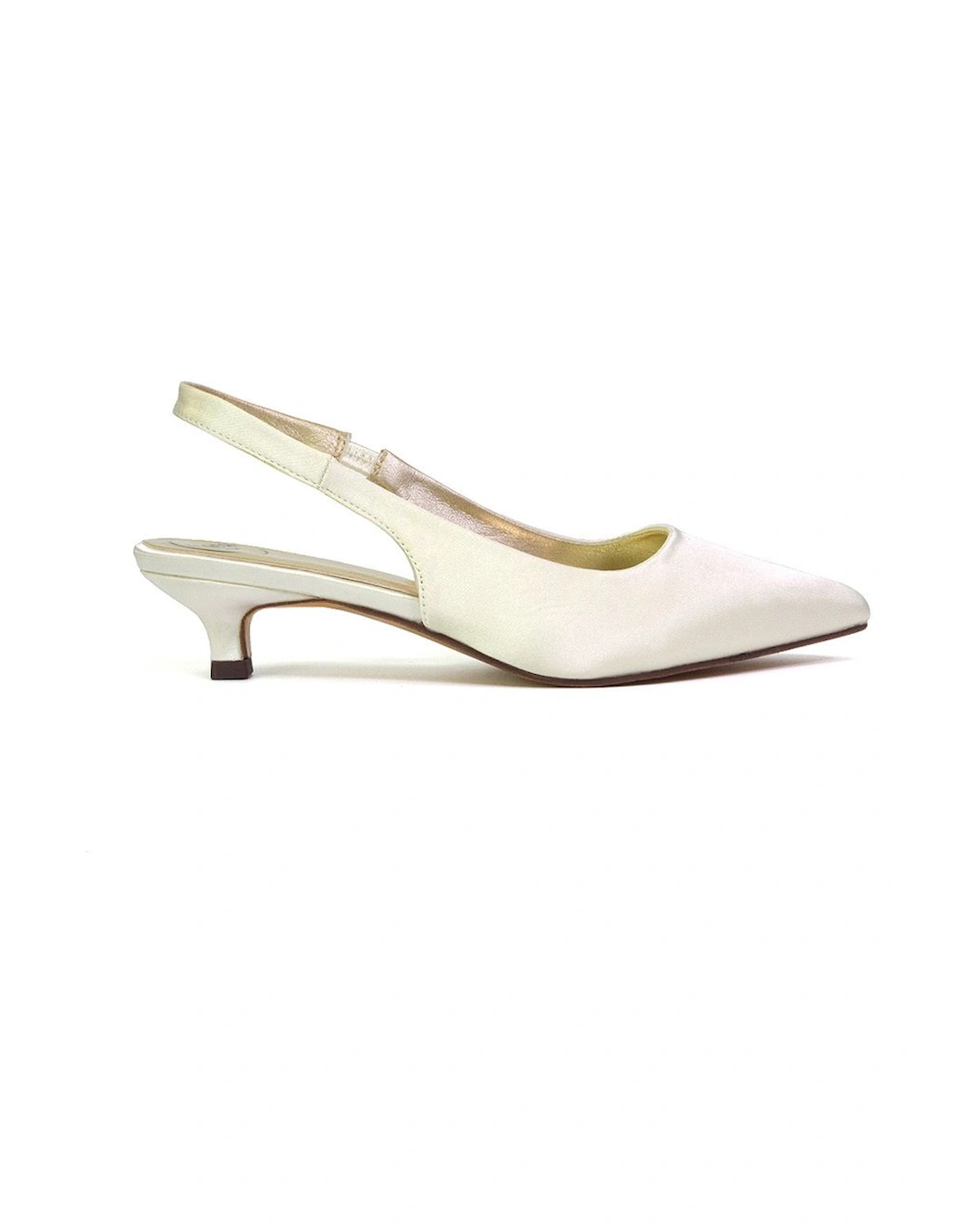 'Avalone' Pointed Toe Sling Back Kitten Heel Sandals, 2 of 1