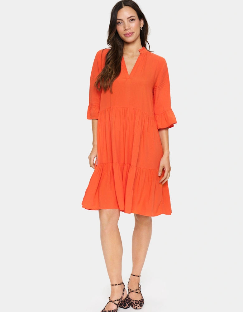 EdaSZ 3/4 Sleeve Solid Dress