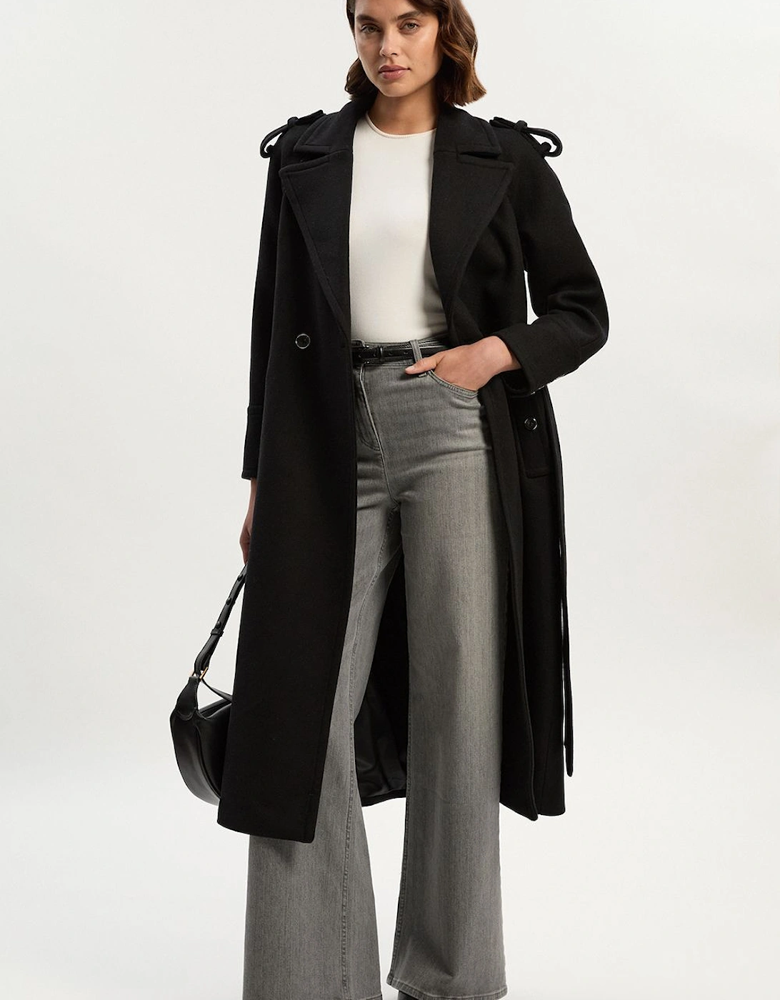 Wool Tailored Belted Midi Coat, 2 of 1