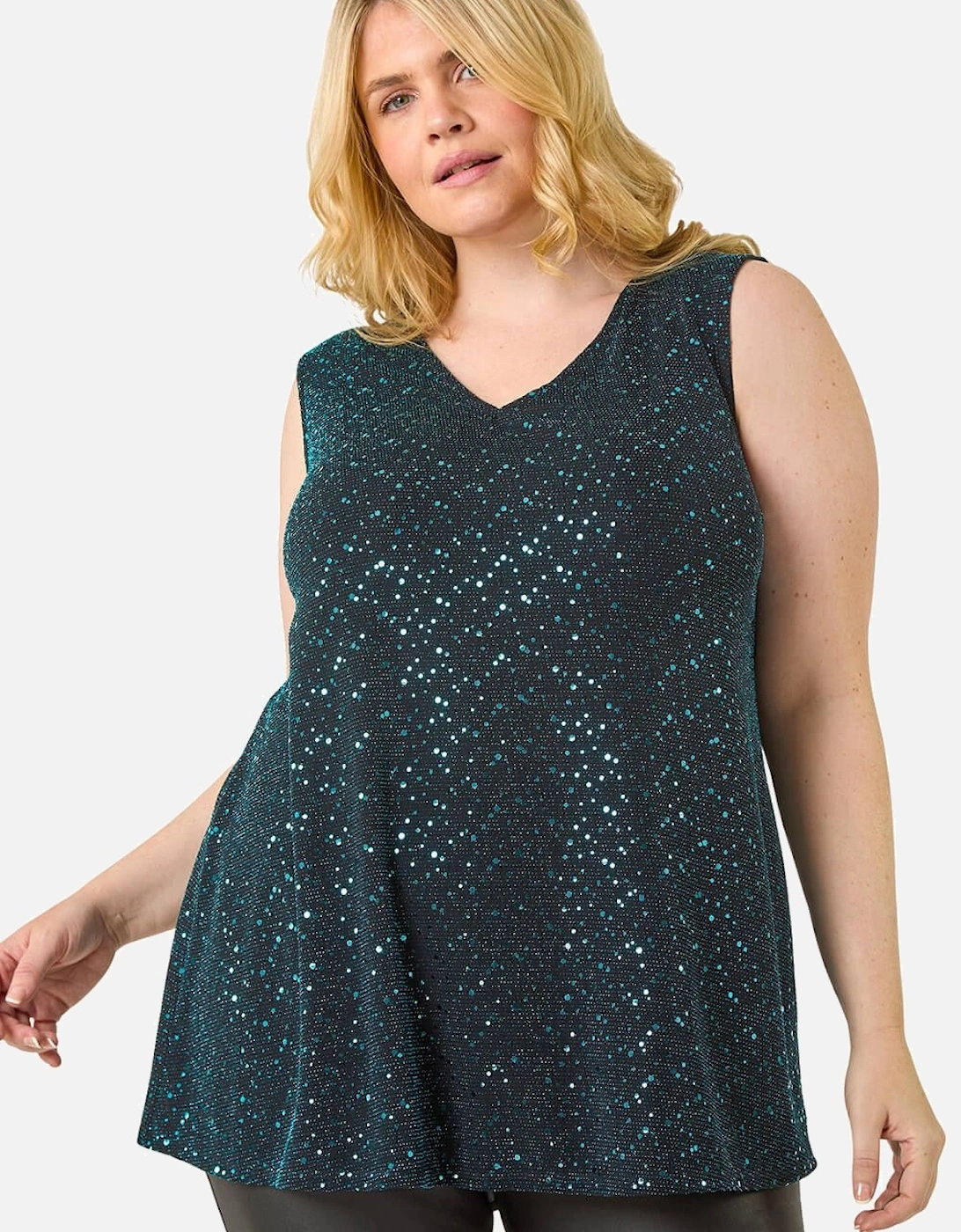 Curve Sparkle Vest Stretch Top, 2 of 1