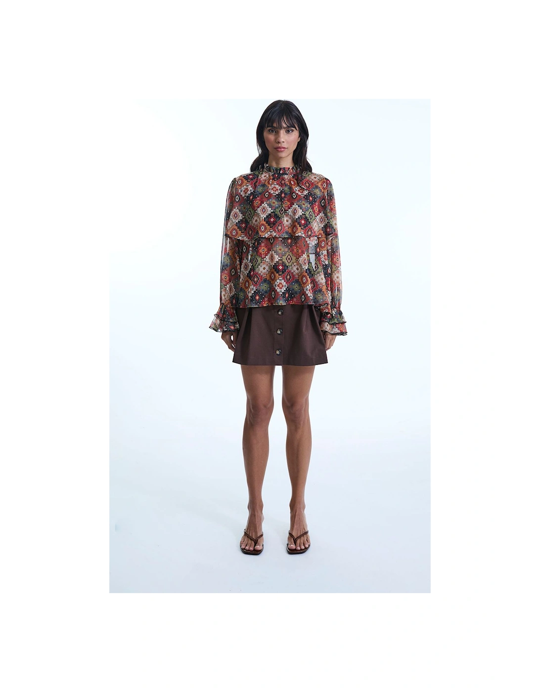 Birds Eye Ruffle Blouse, 2 of 1