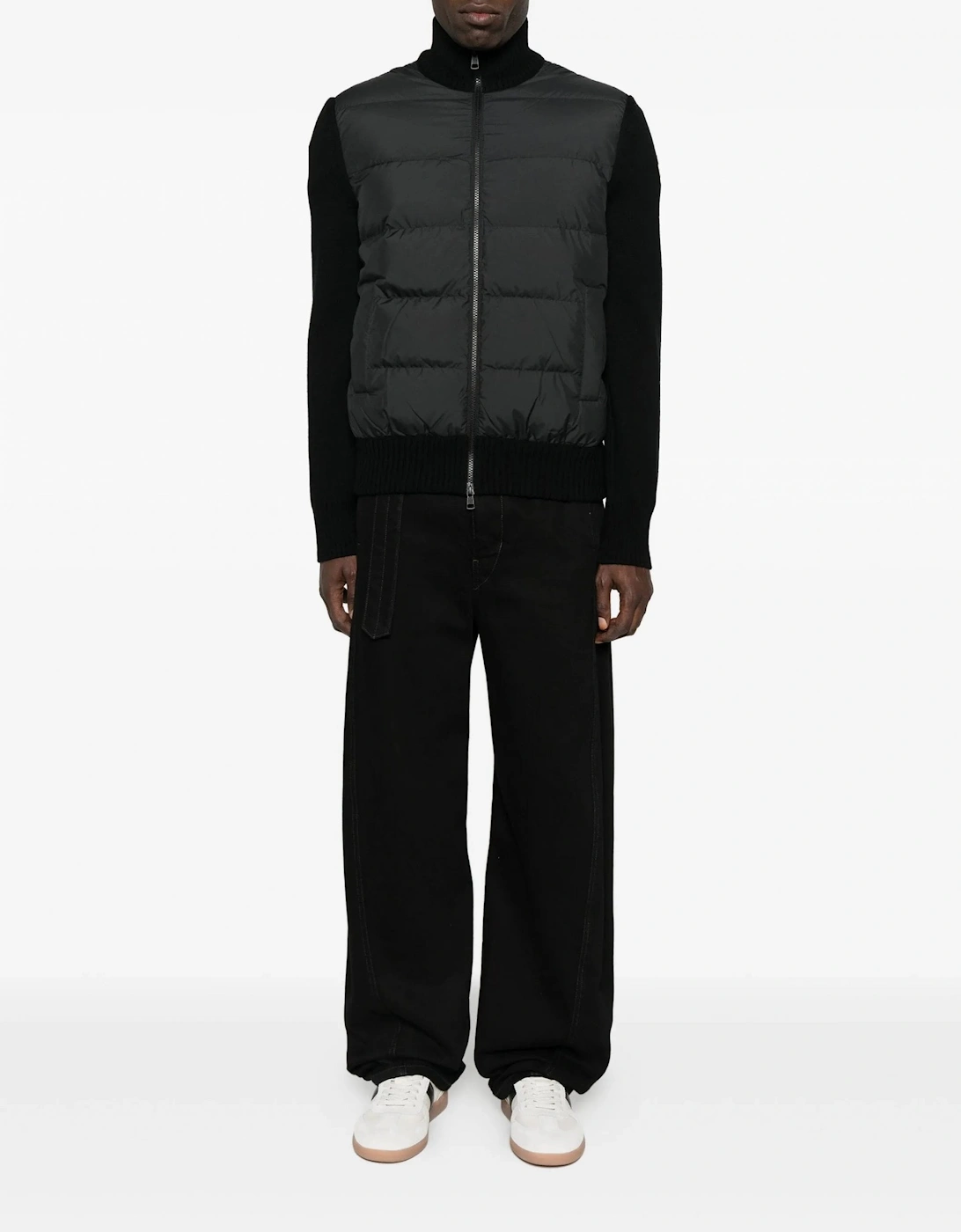 Zip Through Hybrid Cardigan Black