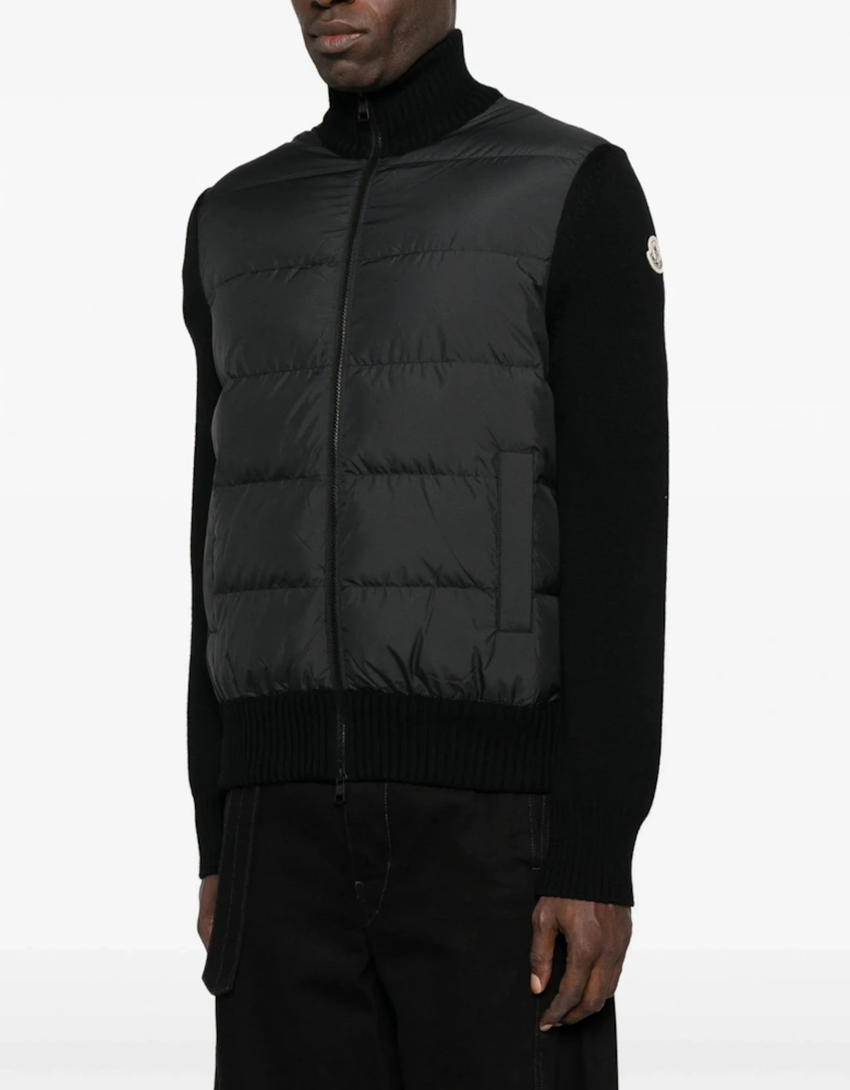 Zip Through Hybrid Cardigan Black