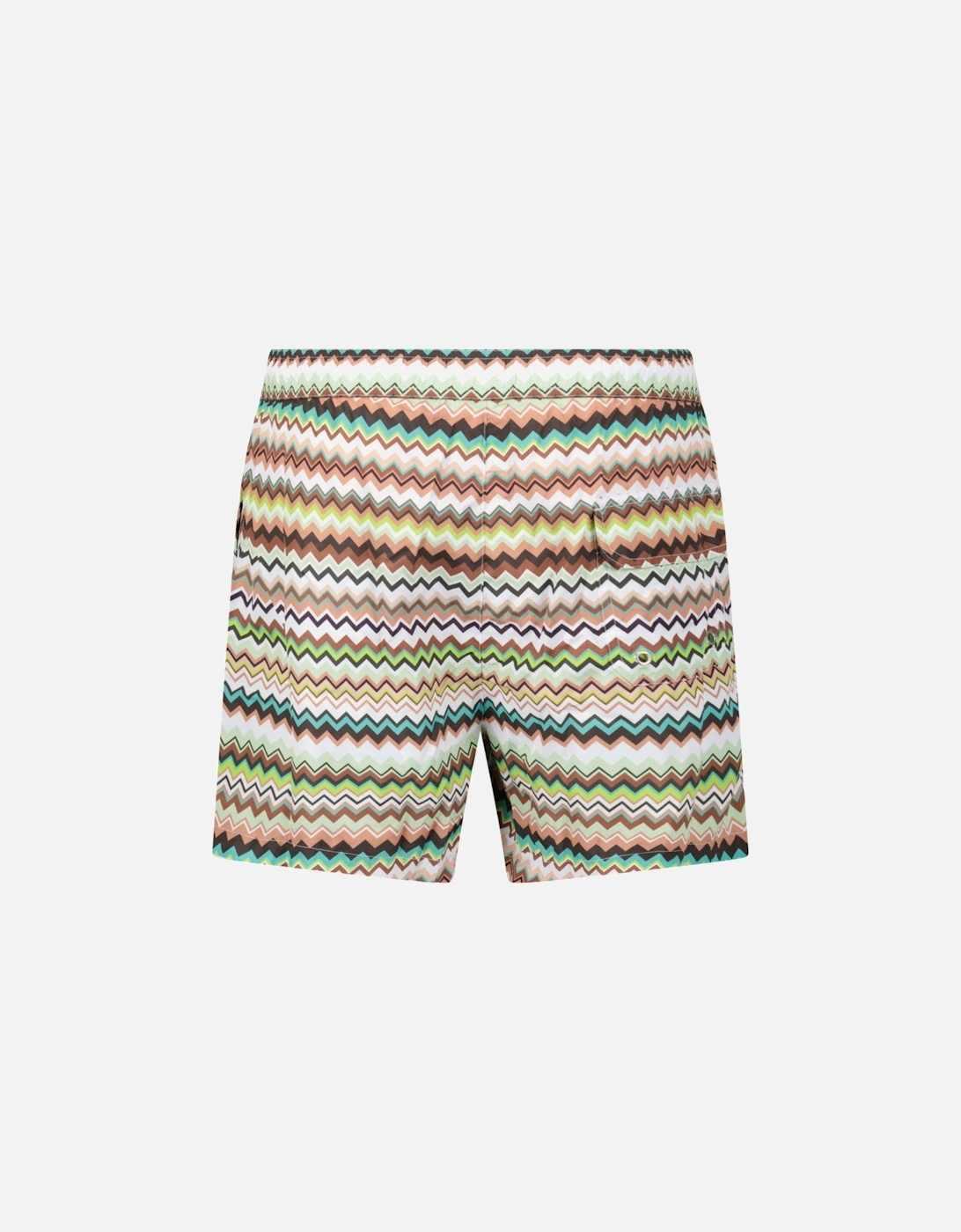 Zig Zag Swim Shorts Multi Green And Brown