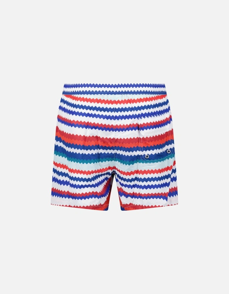 Zig Zag Swim Shorts Multi Red