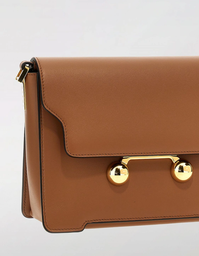 Elegant Structured Flap Closure Shoulder Bag with Adjustable Strap