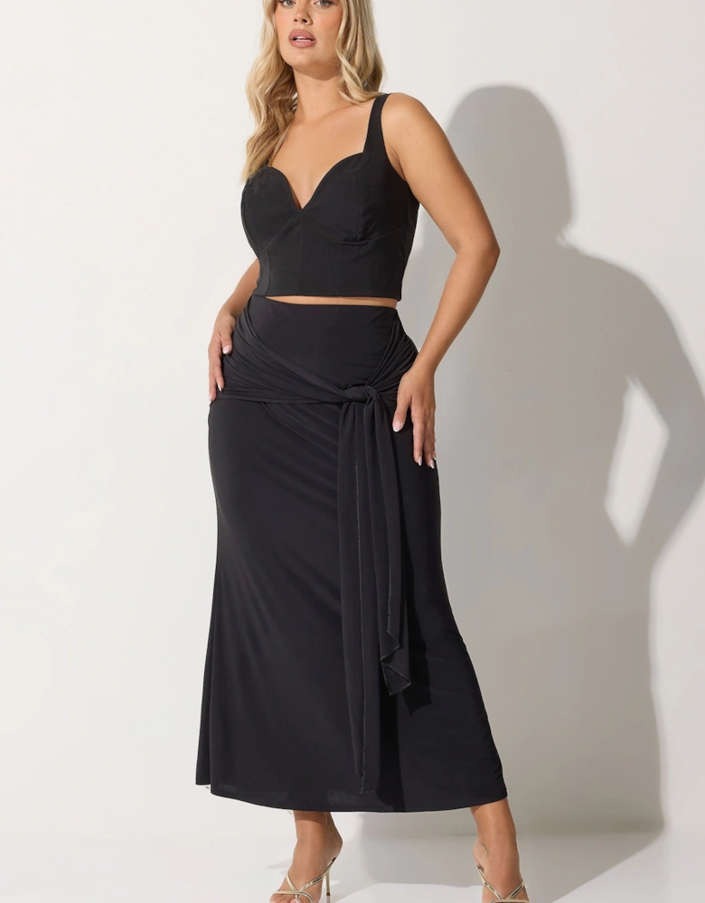 Tie Detail Maxi Skirt