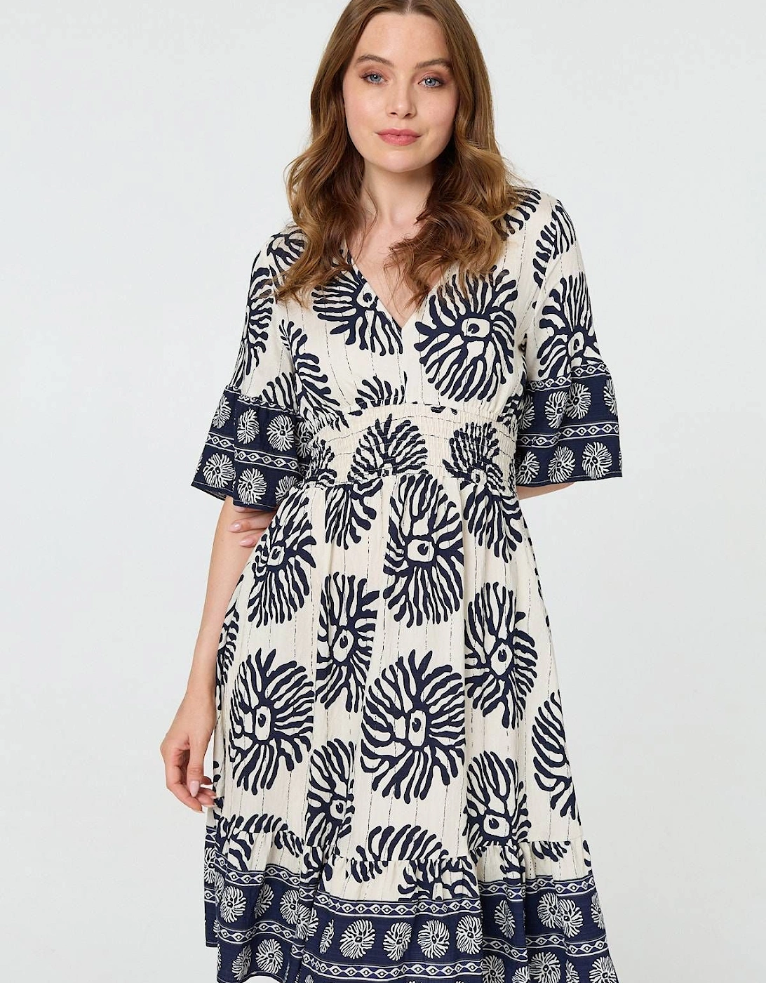 Printed 1/2 Sleeve Knee Length Dress, 2 of 1