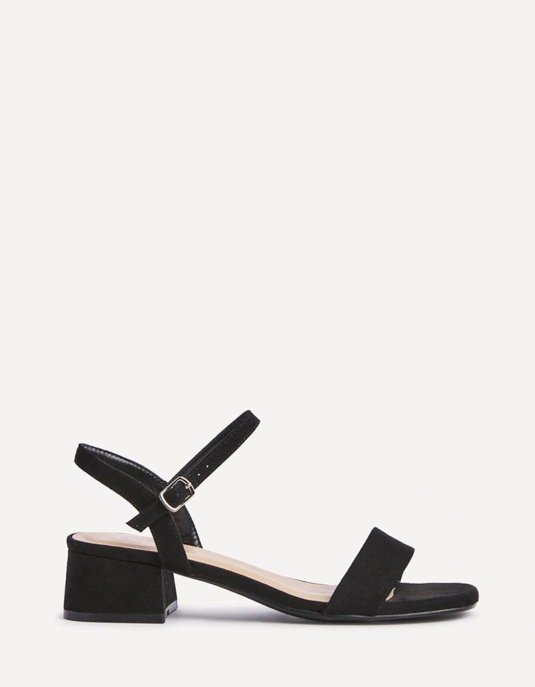 Tillie Black Faux Suede Low Blook Heel
