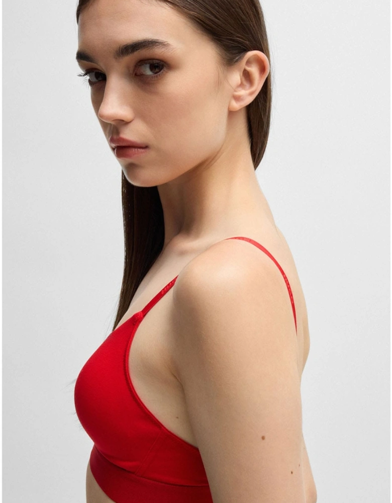 Red Logo Label Triangle Bra