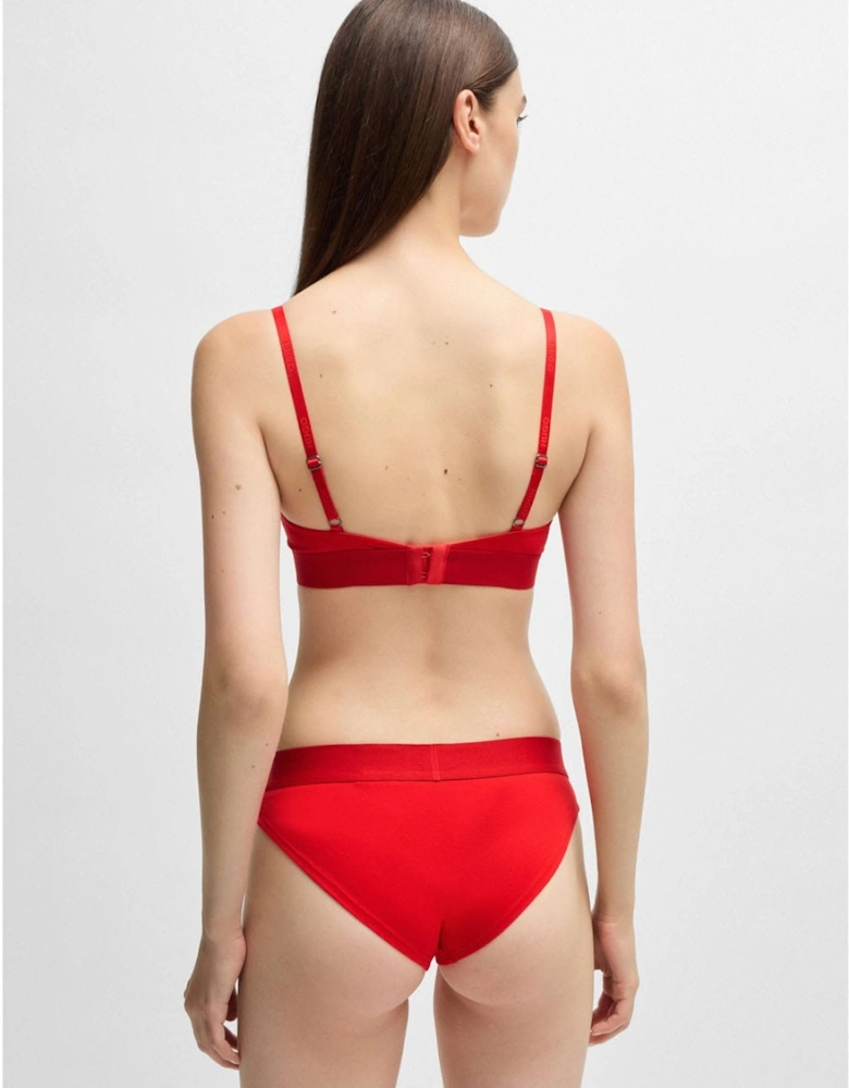 Red Logo Label Triangle Bra