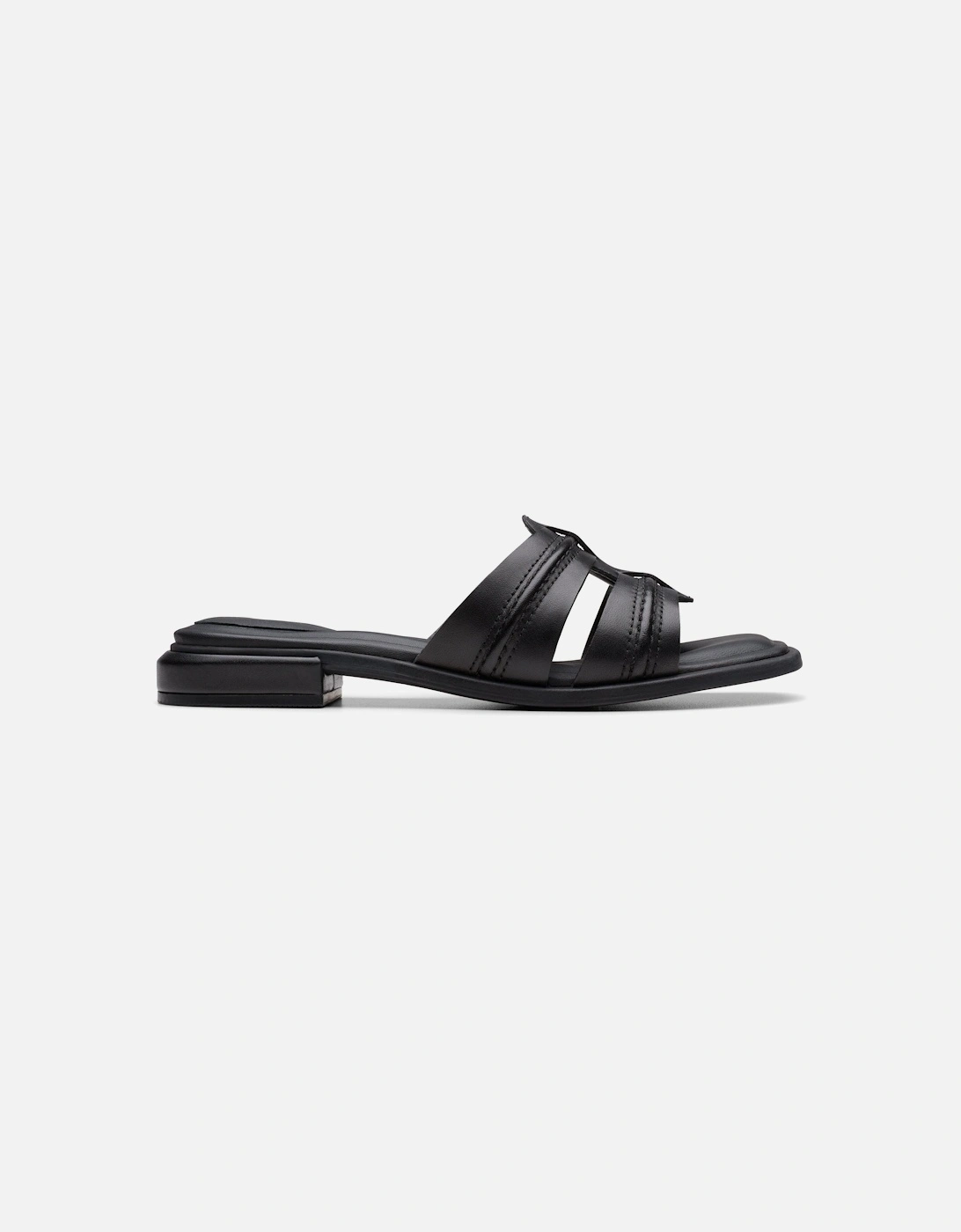 Ariany Mule Black Leather Flat Sandals,Slip Ons, 2 of 1