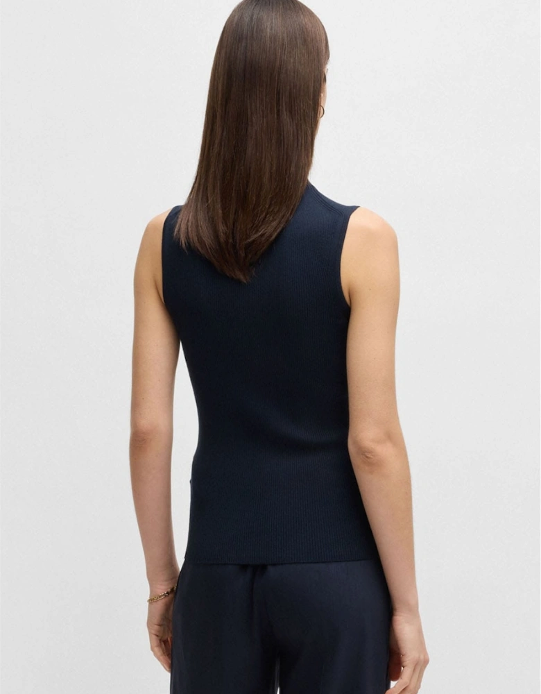 Feskies Ribbed Top with Mock Neckline