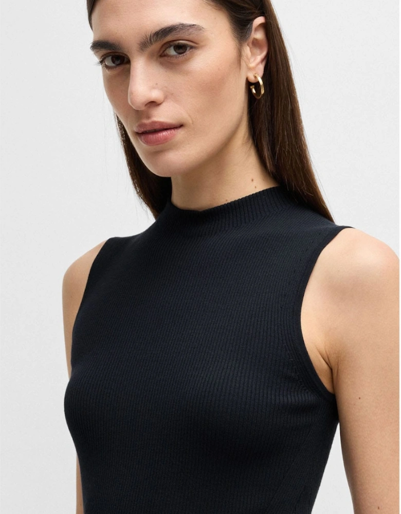 Feskies Ribbed Top with Mock Neckline