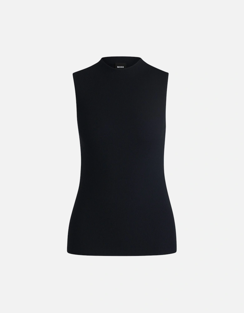 Feskies Ribbed Top with Mock Neckline