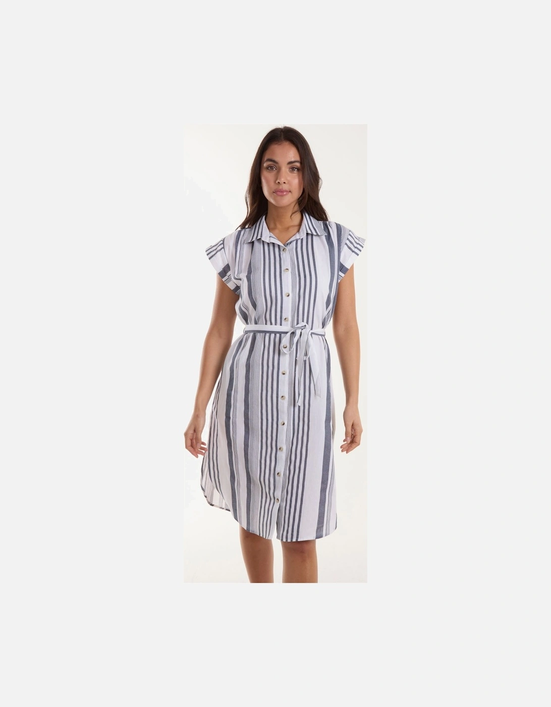 Stripe Button Front Shirt Dress, 2 of 1