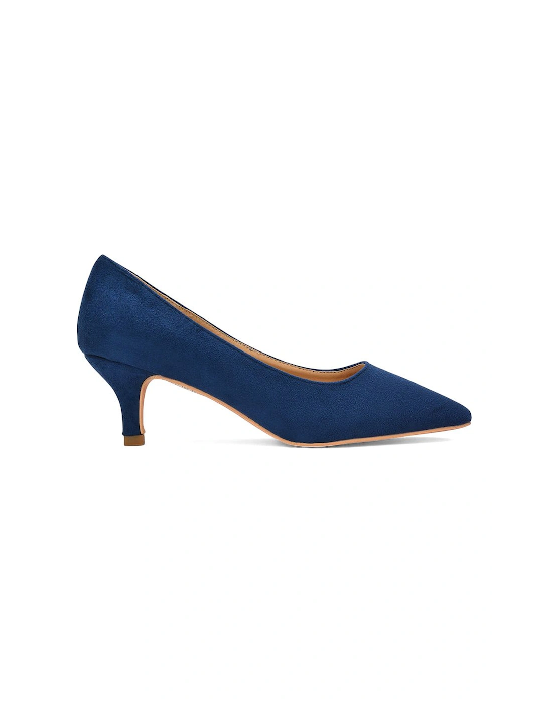 'Cali' Pointed Toe Low Stiletto Kitten High Heel Court Shoes, 2 of 1