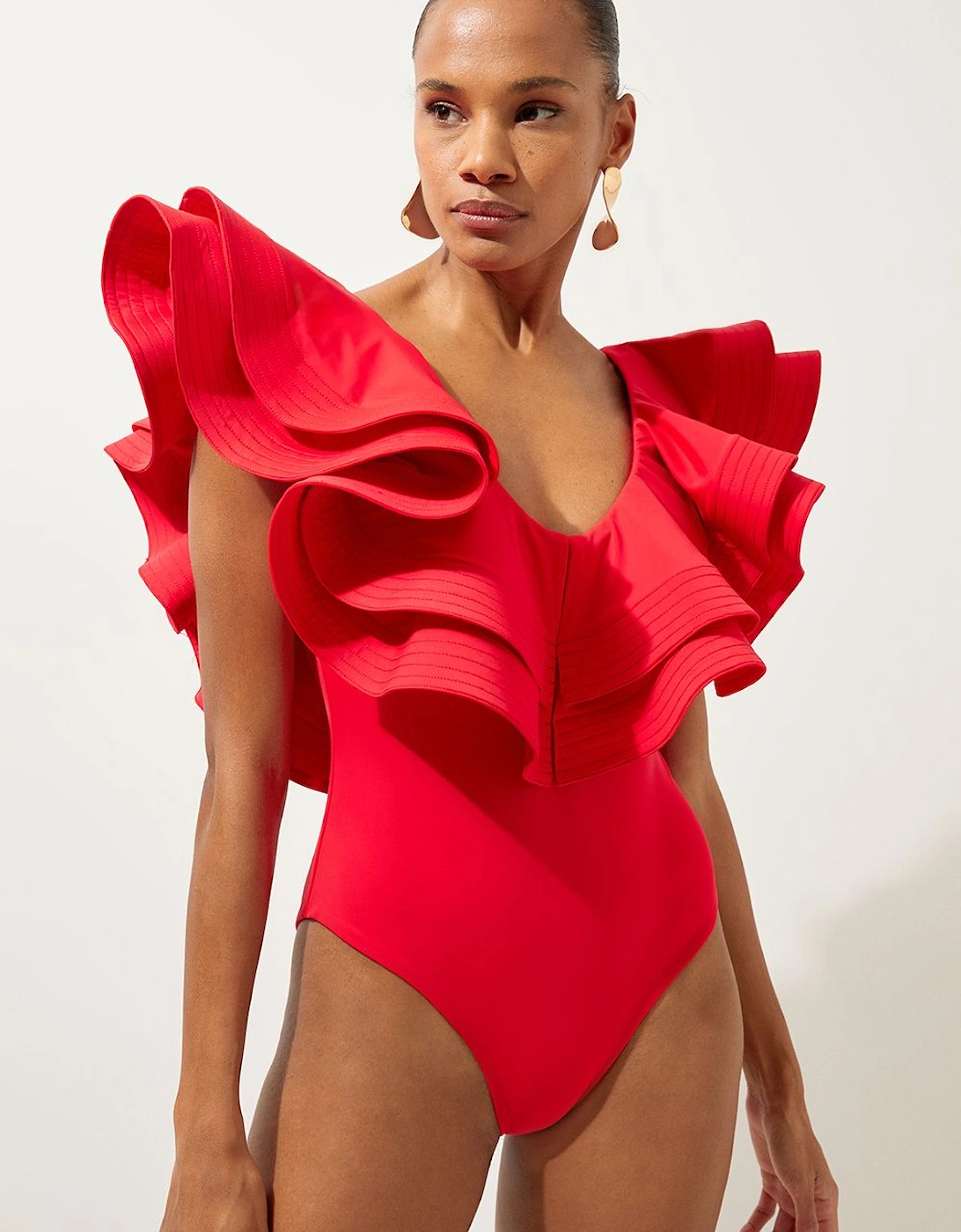 Tall Drama Frill Swimsuit, 2 of 1