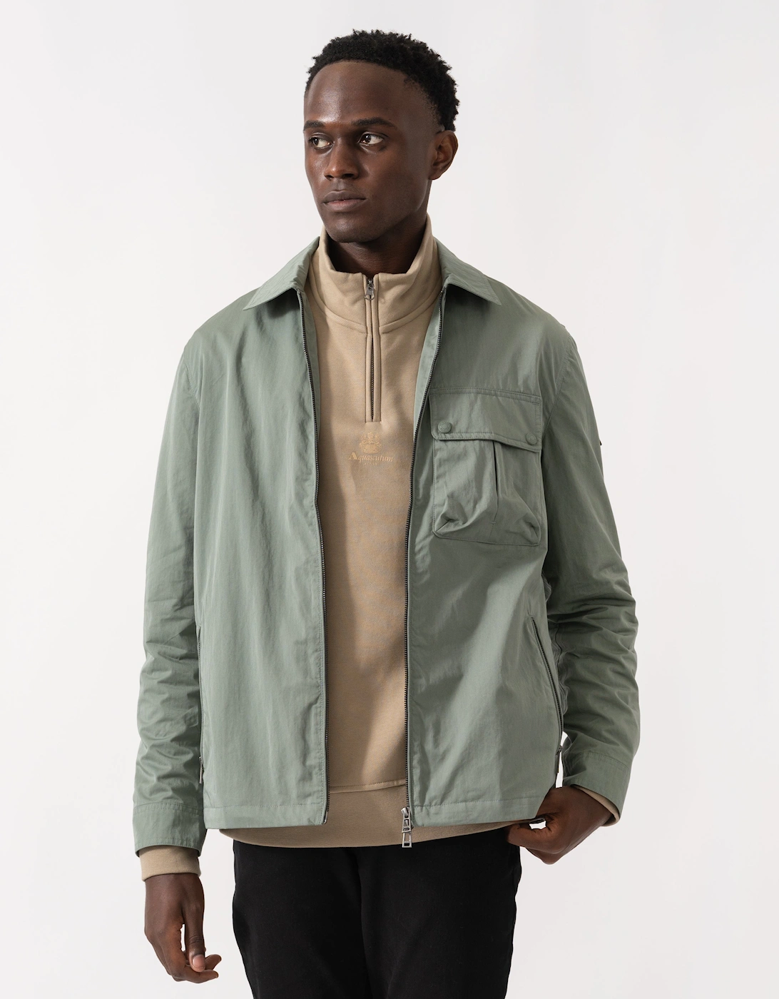 Belstaff Men's Green Drome Overshirt - Sage - : 38/Regular M