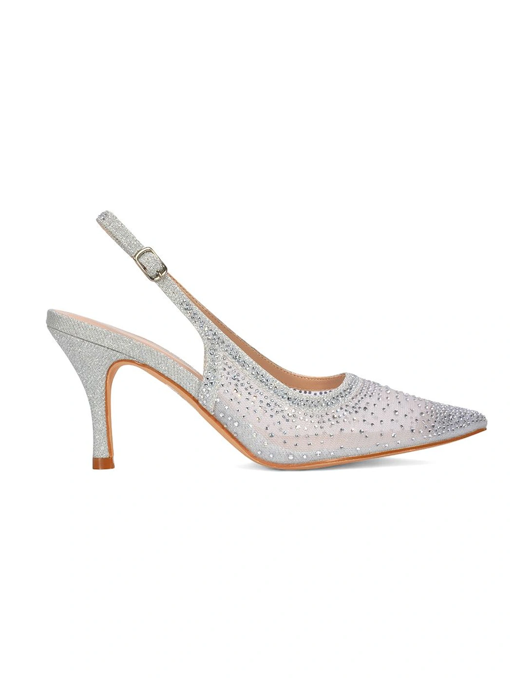 'Skye' Sparkly Mesh Stiletto Heel Slingback Occasion Court Shoes, 2 of 1
