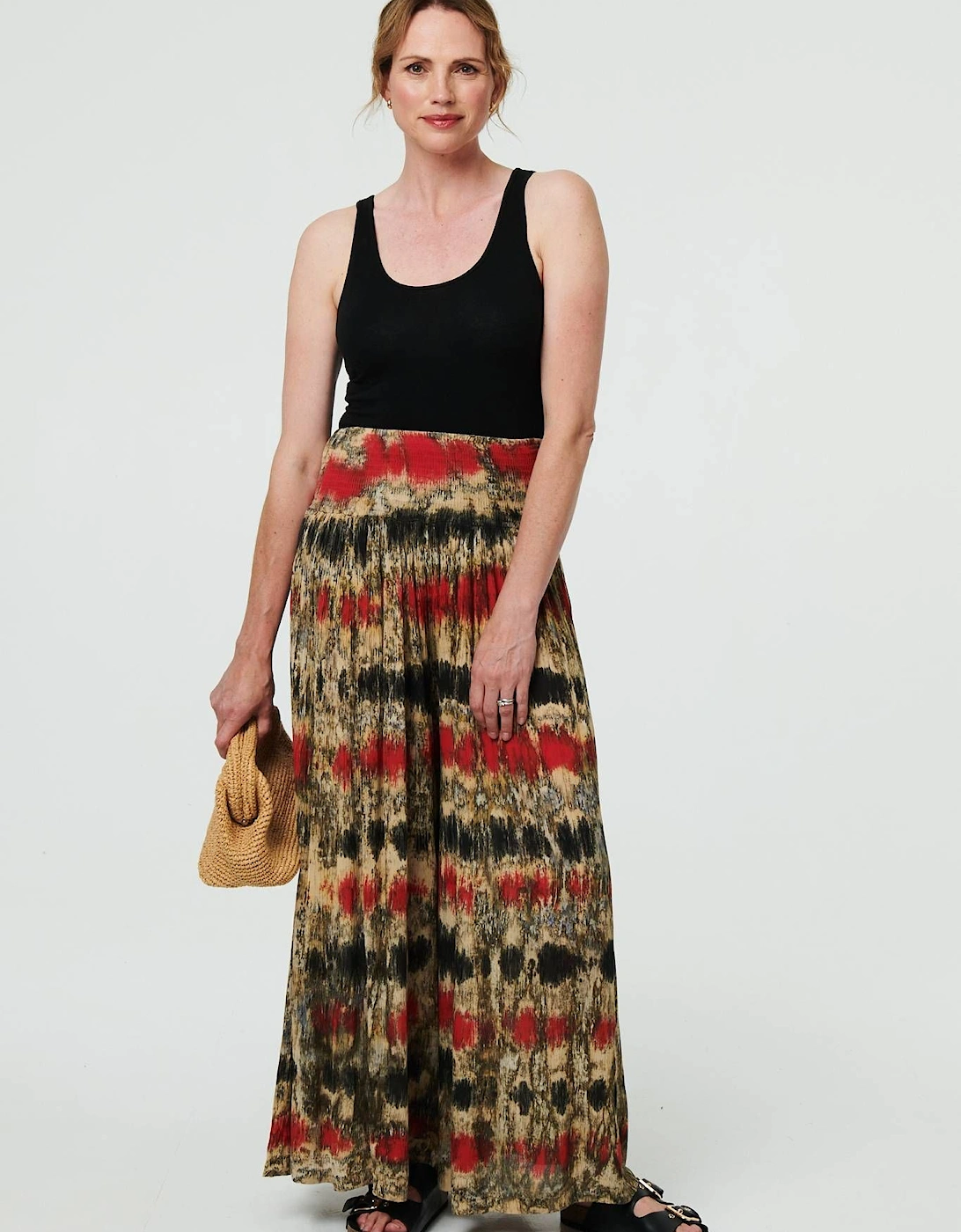 Tie Dye Shirred High Waist Wide Trousers, 2 of 1