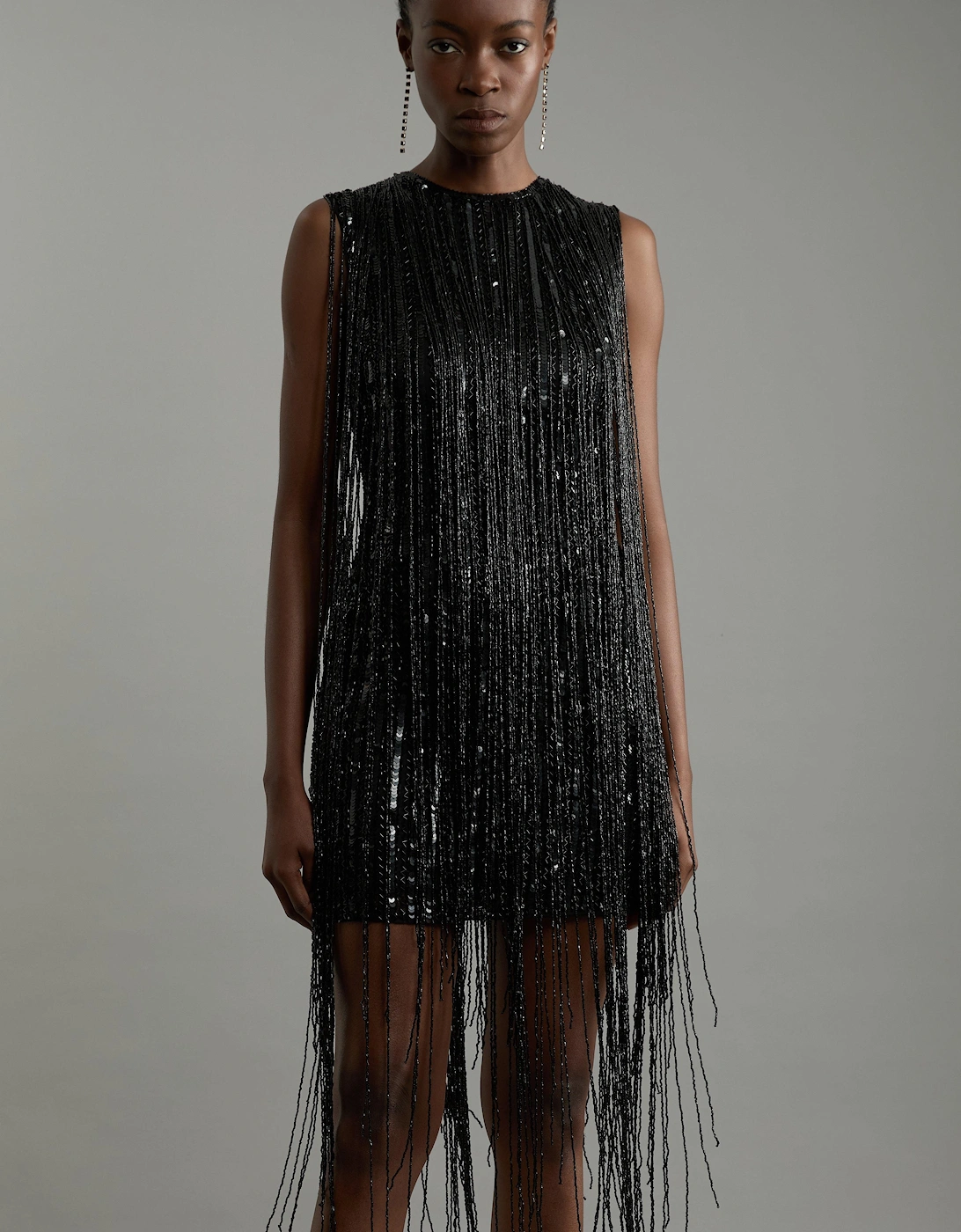 Tall Fringe Woven Sleeveless Midi Dress, 2 of 1