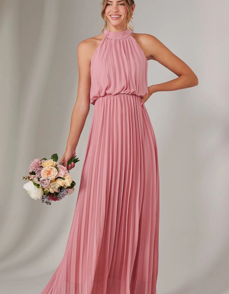 Pleated Bridesmaids Maxi Dress