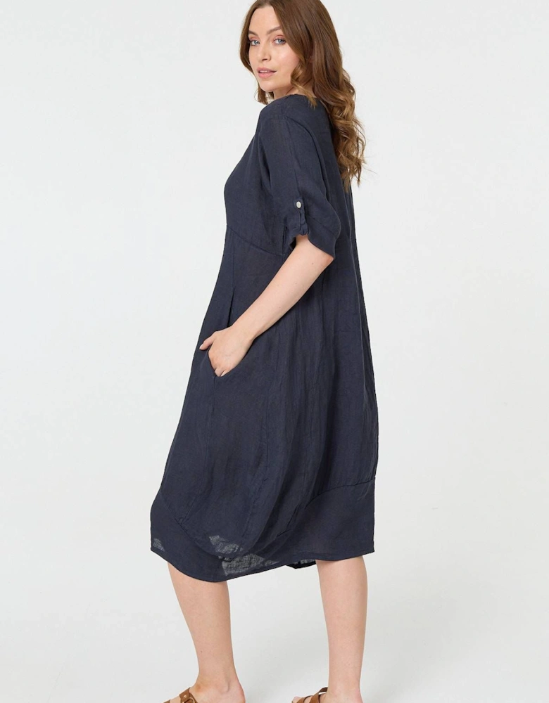 Oversized 3/4 Sleeve Midi Dress