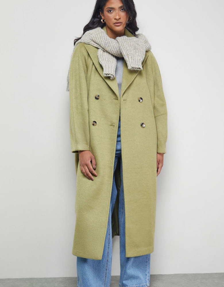 Oversized Pleat Back Detail Maxi Coat