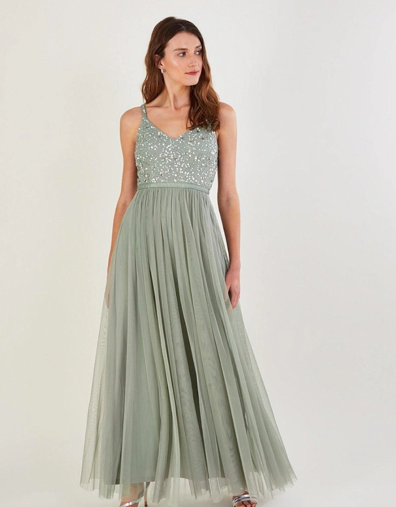 'Autumn' Embellished Maxi Dress