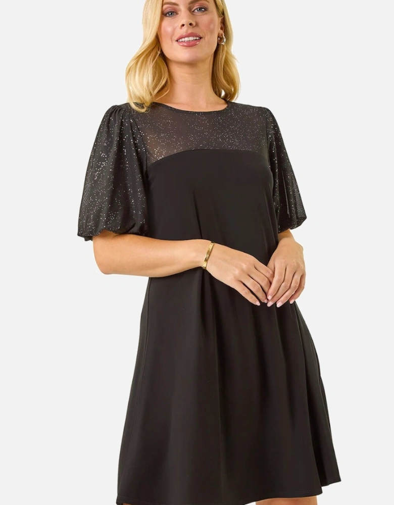 Petite Sparkle Contrast Dress