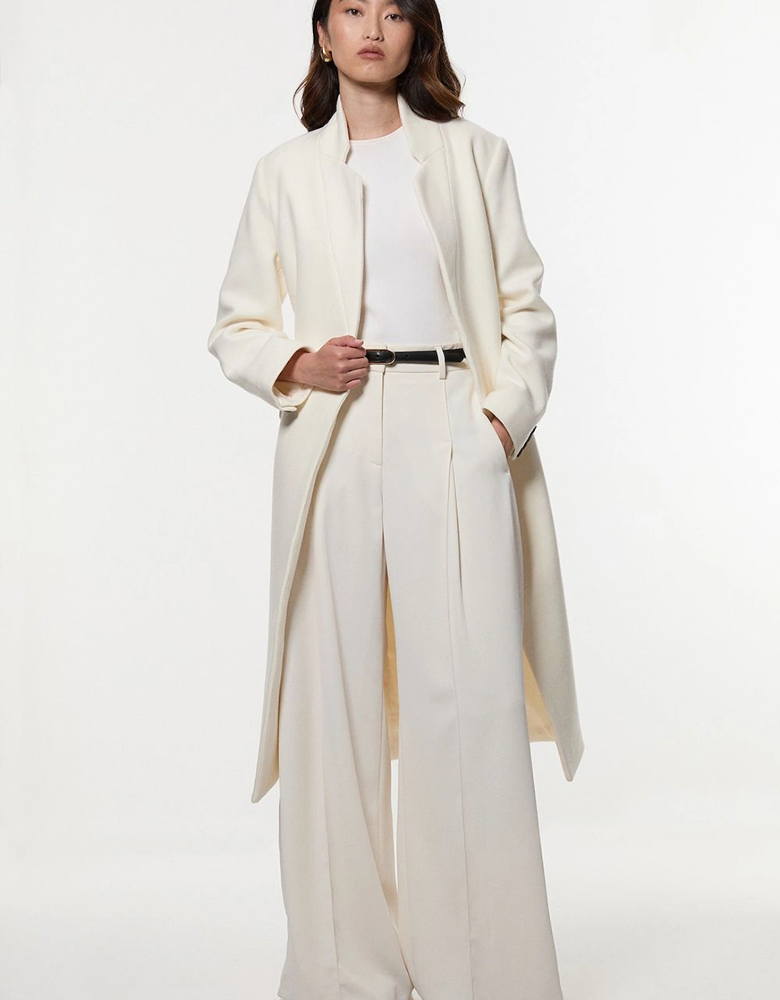 Wool Investment Notch Neck Tailored Midi Coat, 2 of 1