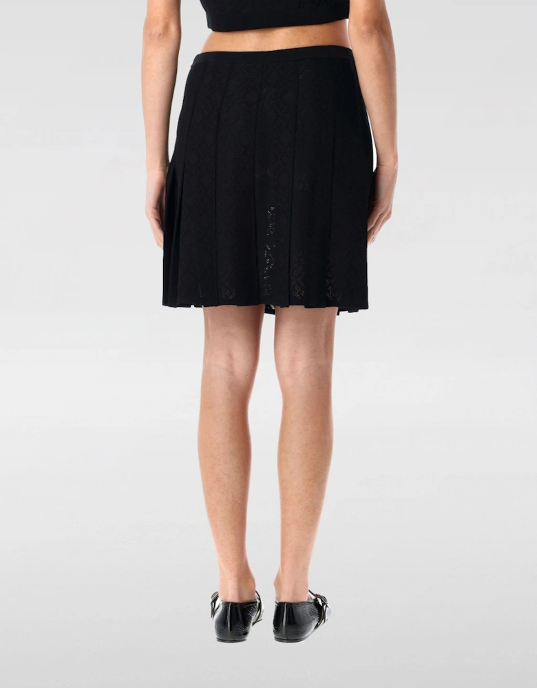 Knit Pleated Mini Skirt