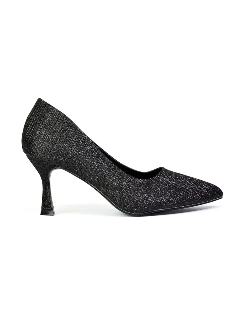 'Romi' Pointed Toe Court Shoes Mid Stiletto Heels