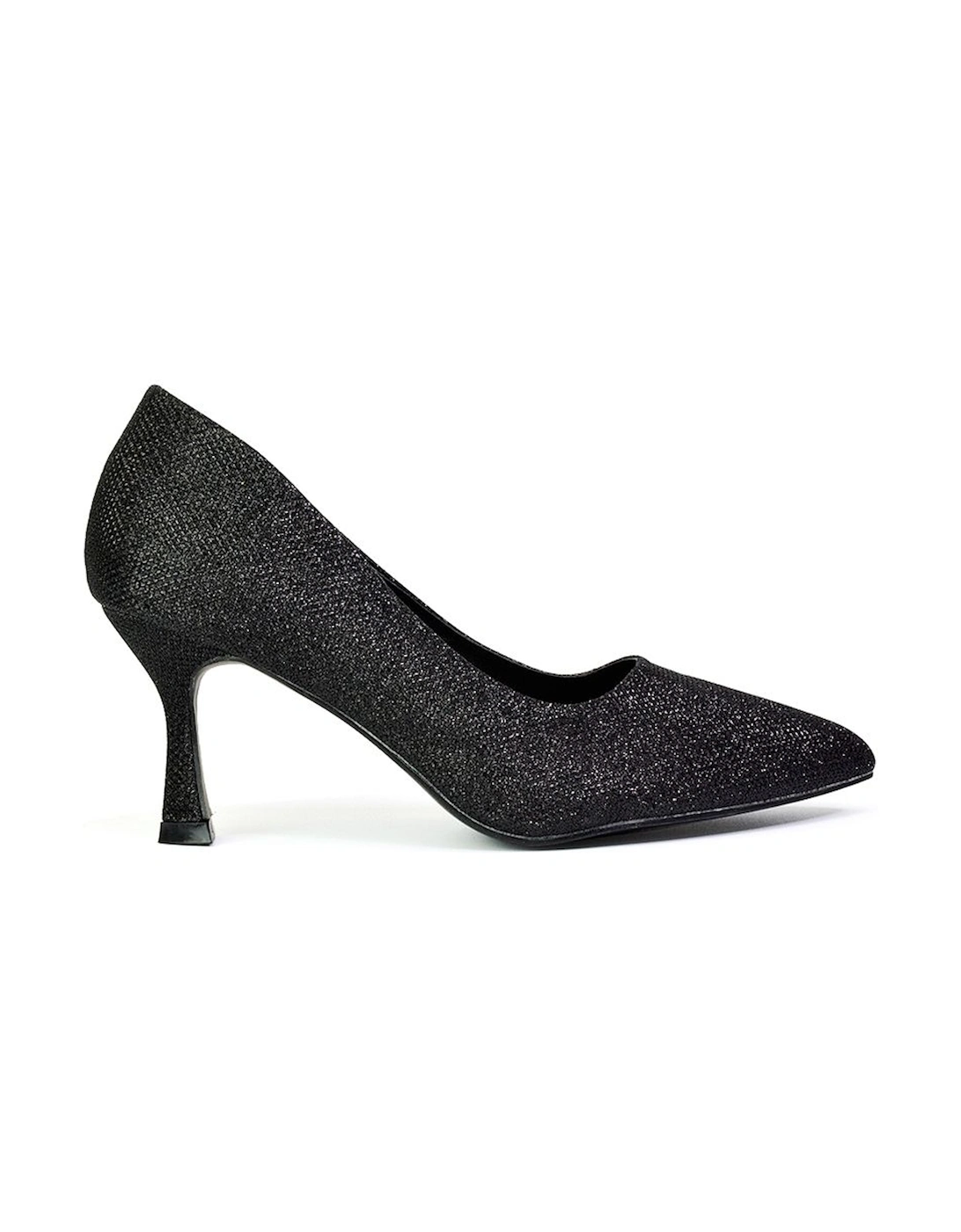 'Romi' Pointed Toe Court Shoes Mid Stiletto Heels, 2 of 1